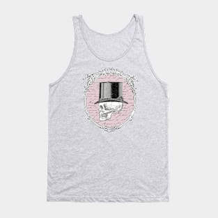 Stylish Vintage Skull in Top Hat Tank Top